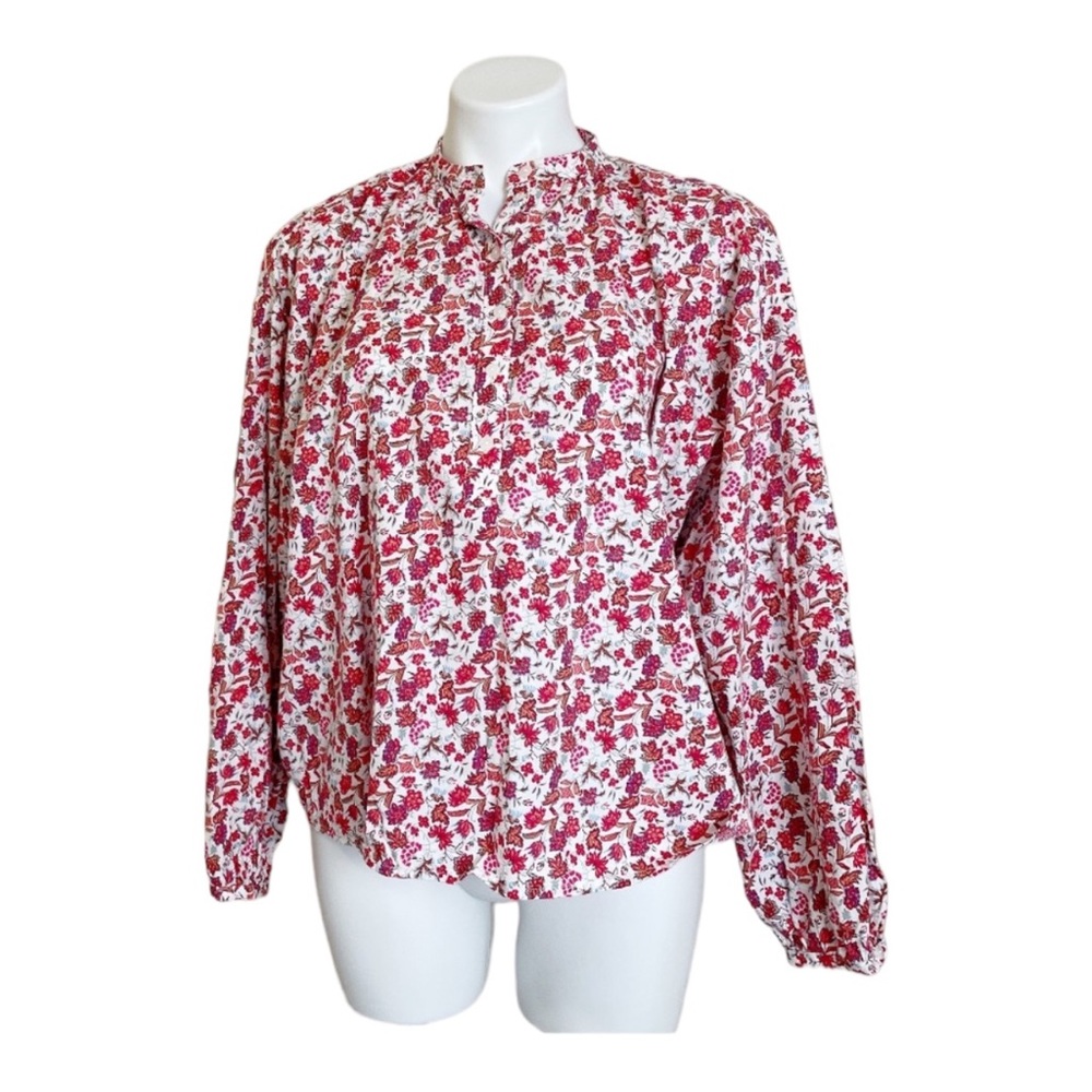 Universal Thread Floral Peasant Balloon Sleeve Top SZ S